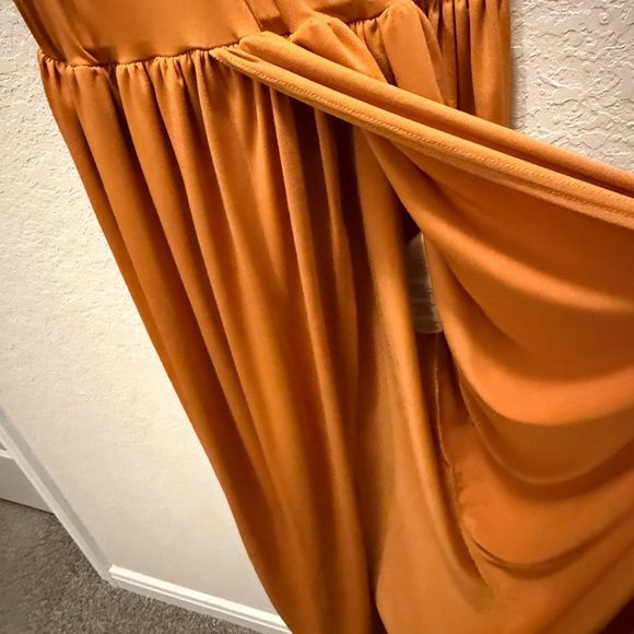 Boohoo Vibrant Burnt  Orange Maxi Dress size 10 - Picture 11 of 13